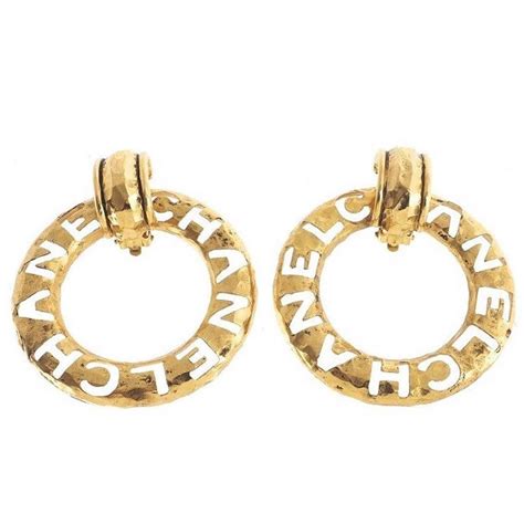 chanel earrings hoop|vintage chanel hoop earrings.